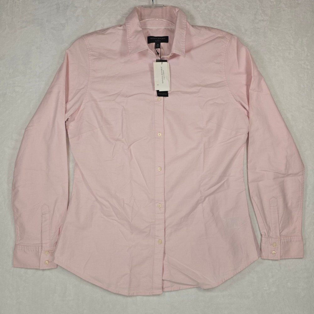 Banana Republic Factory Pink Tailored Fit Button Down Shirt Size 14 NWT